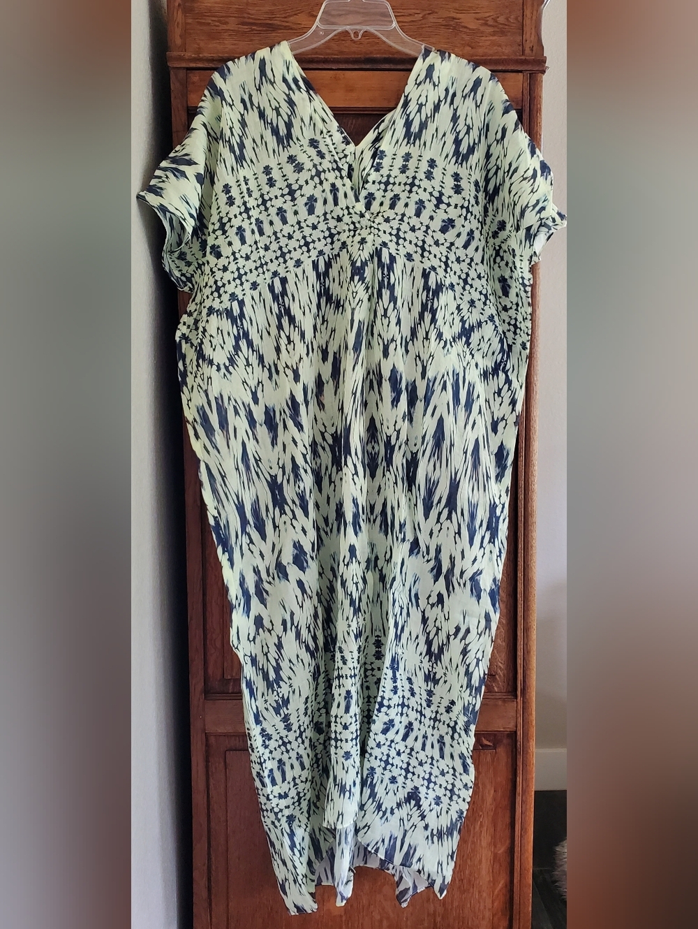 ZARA PRINTED RAMIE KAFTAN TUNIC DRESS SMALL OVERSIZED NWT